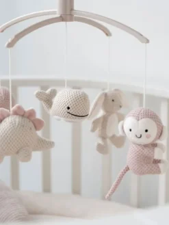 Clearance - mobile pinnasänkyyn Animals, old pink/warm linen Mobilet