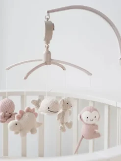 Clearance - mobile pinnasänkyyn Animals, old pink/warm linen Mobilet