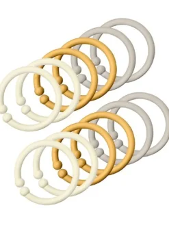 Bibs Loops rengas, 12kpl, Ivory/Honey/Sand Tutit Vauvalle
