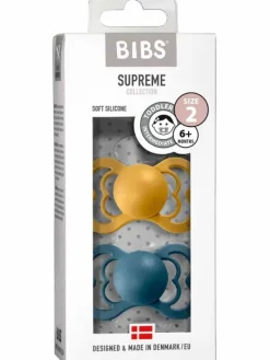 Discount BIBS - Supreme tutti 2-PACK 0-18kk - Mustard / Petrol Tutit Vauvalle