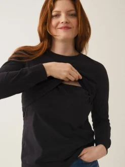 Discount Boob Design - imetyscollege B-Warmer Sweatshirt, musta Äitiyspaidat|Imetyspaidat