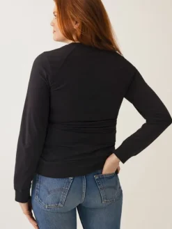 Discount Boob Design - imetyscollege B-Warmer Sweatshirt, musta Äitiyspaidat|Imetyspaidat