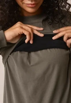 Online Boob Design - imetyscollege B-Warmer Sweatshirt Olive leaf Äitiyspaidat|Imetyspaidat