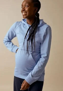 Online Boob Design - imetyshuppari B-Warmer Hoodie, nile blue Äitiyspaidat|Imetyspaidat