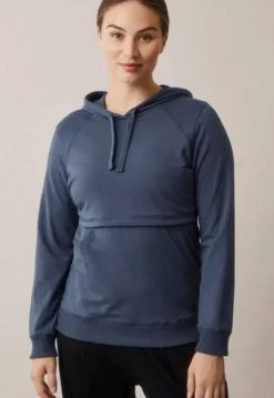 Online Boob Design - imetyshuppari B-Warmer Hoodie, Thunder blue Äitiyspaidat|Imetyspaidat