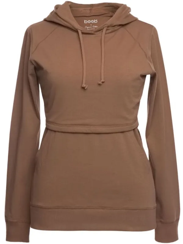 Outlet Boob Design - imetyshuppari B-Warmer Hoodie Brown Sugar Äitiyspaidat|Imetyspaidat