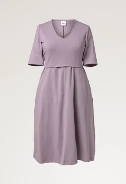 Best Boob Design - Imetysmekko lyhythihainen, lavander Äitiyshousut Ja -Hameet|Imetyspaidat