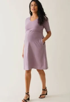 Best Boob Design - Imetysmekko lyhythihainen, lavander Äitiyshousut Ja -Hameet|Imetyspaidat