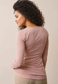New Boob Design - imetyspaita pitkähihainen Classic, mauve Äitiyspaidat|Imetyspaidat