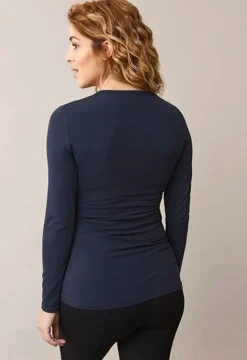 Discount Boob Design - imetyspaita pitkähihainen Classic, midnight blue Äitiyspaidat|Imetyspaidat