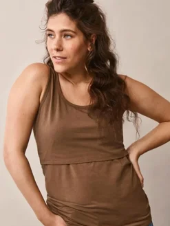 Online Boob Design - imetystoppi Classic Tank Top Hazelnut Äitiyspaidat|Imetyspaidat