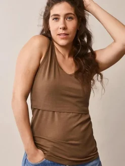 Online Boob Design - imetystoppi Classic Tank Top Hazelnut Äitiyspaidat|Imetyspaidat