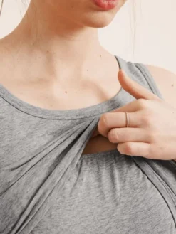 Clearance Boob Design - imetystoppi Classic Tank Top Grey melange Äitiyspaidat|Imetyspaidat