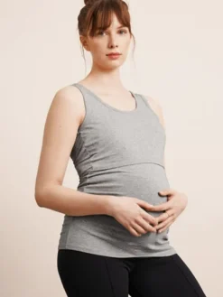 Clearance Boob Design - imetystoppi Classic Tank Top Grey melange Äitiyspaidat|Imetyspaidat