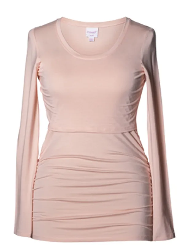 Discount Boob Design - äitiys- ja imetyspaita pitkähihainen Ruched Top, pale blush Äitiyspaidat|Imetyspaidat