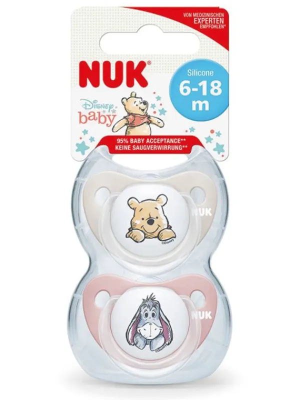 Discount Disney Nalle Puh tutti 6-18kk 2-pack, tyttö | NUK Tutit Vauvalle
