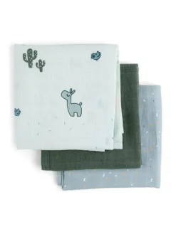 Outlet - harsoliina 3-pack 70x70 - Lalee blue Puuvillaharsot