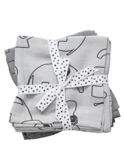 Clearance - harsoliina 2-pack 70x70 - Contour grey Puuvillaharsot