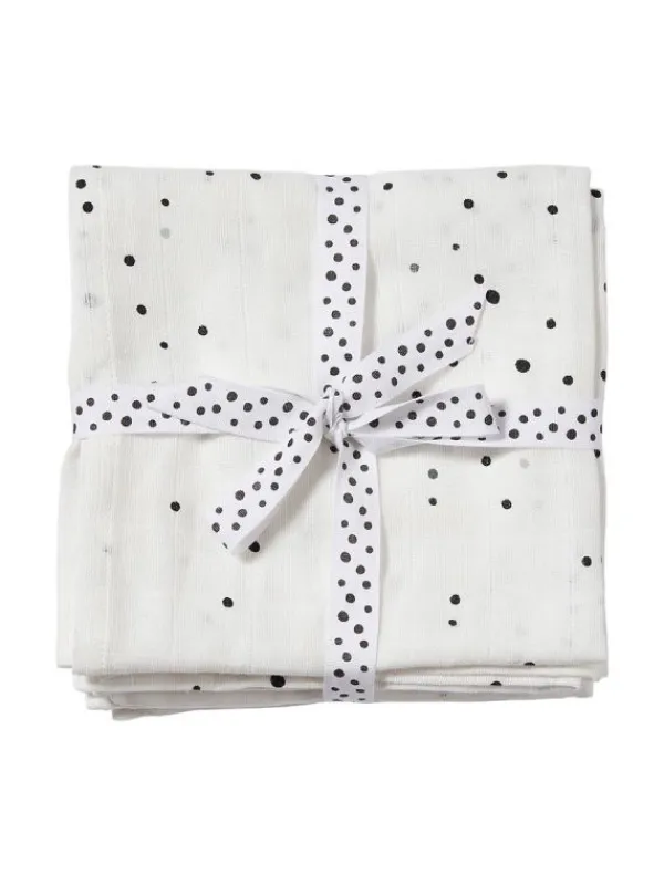 Sale - harsoliina 2-pack 70x70 - Dreamy dots white Puuvillaharsot