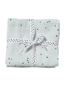 Clearance - harsoliina 2-pack 70x70 - Dreamy dots blue Puuvillaharsot