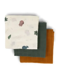 Best - harsoliina 3-pack 70x70 - Sea friends Puuvillaharsot