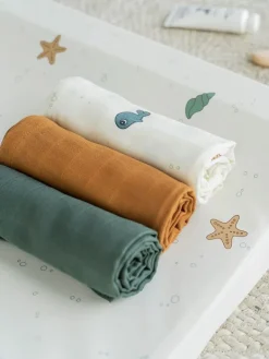 Best - harsoliina 3-pack 70x70 - Sea friends Puuvillaharsot
