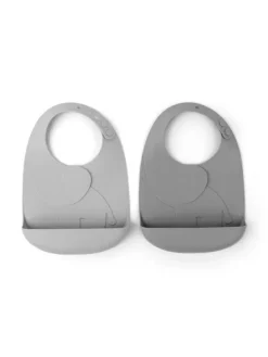 New - Peekaboo silikoninen ruokalappu 2-PACK - Elphee Grey Ruokailuhetkiin