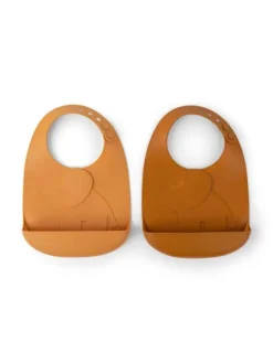 New - Peekaboo silikoninen ruokalappu 2-PACK - Elphee Mustard Ruokailuhetkiin