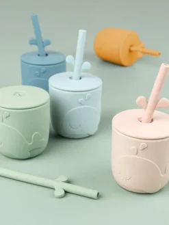 Clearance - Peekaboo Straw cup - Wally Grey Ruokailuhetkiin