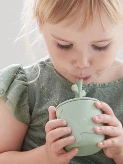 Outlet - Peekaboo Straw cup - Wally Mustard Ruokailuhetkiin