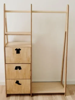 Online Duck Woodworks - lasten vaatekaappi laatikoilla Sängyt, Kehdot Ja Vaaterekit