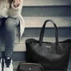 Hot - hoitolaukku, Black Leather Hoitolaukut