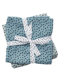 New Harsoliina 2-pack 70x70 - Happy dots blue - Puuvillaharsot