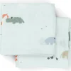 New Harsoliina 2-pack 70x70 - Playground Blue - Puuvillaharsot