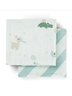 Best Harsoliina vauvalle 2-pack 70x70 - Celebration Blue – Puuvillaharsot