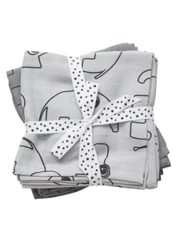 Iso kapaloliina 120x120 Contour Grey 2-pack - Puuvillaharsot