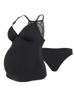 Äitiysuimapuku tankini Maori (musta) | CACHE COEUR Äitiysuimapuvut