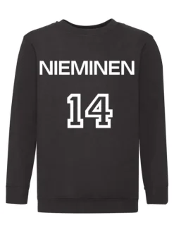 Discount Lasten Collegepaita nimellä ja numerolla, musta Oma Teksti -Tuotteet