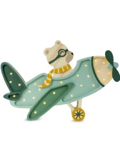 Outlet Little Lights Yövalo, Vintage Plane, 4 Eri väriä Yövalot Ja White Noise