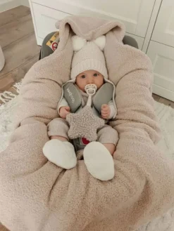 Discount Lämmin nallenkorva boucle turvakaukalon viltti – beige Lämpöpussit