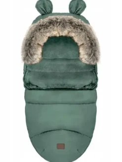 Clearance Lämpöpussi rattaisiin nallenkorvilla ja karvalla, green Lämpöpussit