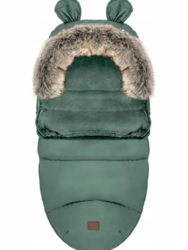 Clearance Lämpöpussi rattaisiin nallenkorvilla ja karvalla, green Lämpöpussit