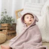 Clearance Luin Living Vauvapyyhe nallenkorvilla 0-5v, Dusty Rose Kylpy