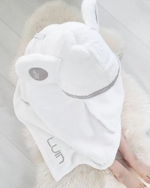 Clearance Luin Living Vauvapyyhe nallenkorvilla 0-5v, Snow Kylpy