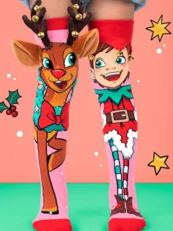 Clearance Hassunhauskat Reindeer and Elf Joulusukat Madmia Hassunhauskat Sukat
