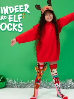 Clearance Hassunhauskat Reindeer and Elf Joulusukat Madmia Hassunhauskat Sukat
