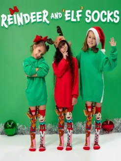 Clearance Hassunhauskat Reindeer and Elf Joulusukat Madmia Hassunhauskat Sukat