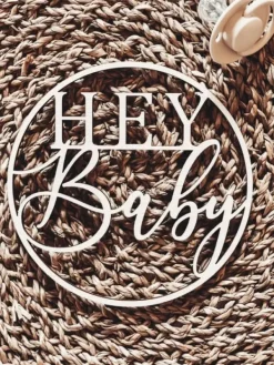Clearance Meraki Engraving "Hey Baby" -kyltti Vauvakirjat Ja Kortit