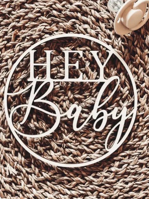 Clearance Meraki Engraving "Hey Baby" -kyltti Vauvakirjat Ja Kortit