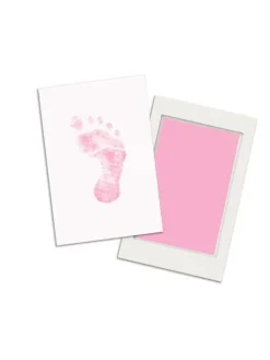 Best Mustelevy vauvan jalanjäljille, rosa Baby Shower -Lahjat|Vauvakirjat Ja Kortit